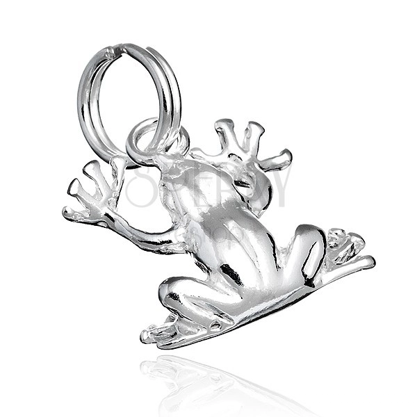 Obesek iz srebra 925 - bleščeča žaba
