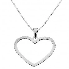 Ogrlica iz srebra 925 - verižica z obrisom srca