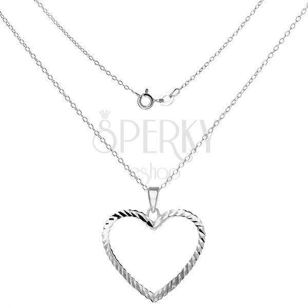 Ogrlica iz srebra 925 - verižica z obrisom srca