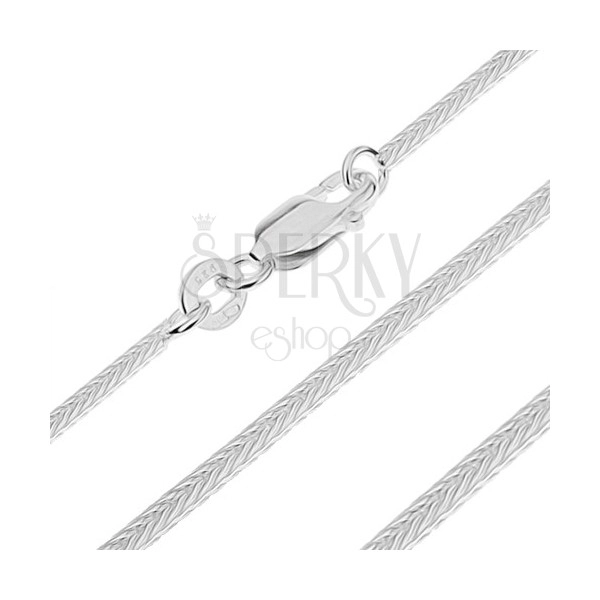 Srebrna verižica - tanka kača s štirimi robovi, 1,2 mm