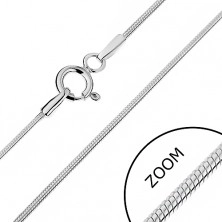 Verižica iz srebra 925 - zaobljena z dizajnom kače, 1 mm