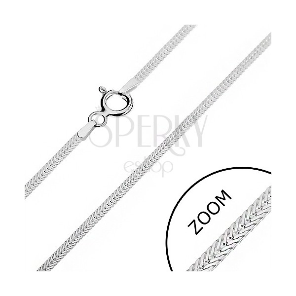 Srebrna verižica - ploščati poševno ležeči obročki, 1,6 mm