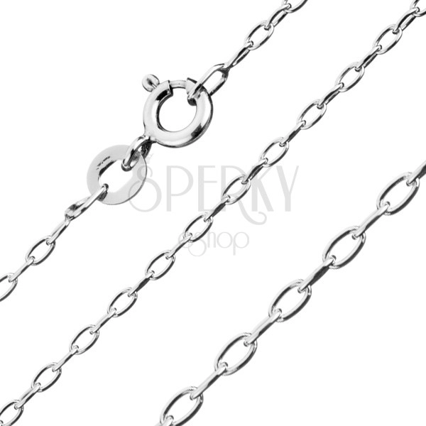 Sijoča srebrna verižica - navpično povezani ovali, 1,6 mm