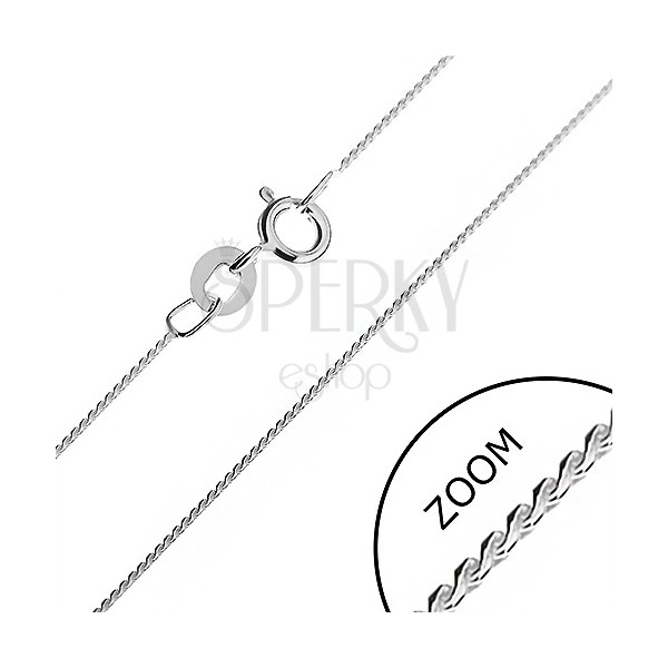 Srebrna verižica - elegantna kačja linija iz zaobljenih S-jev, 0,6 mm
