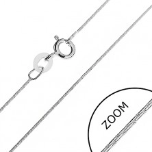 Verižica iz srebra 925 - podolgovati členi v okrogli liniji, 0,8 mm