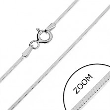 Srebrna verižica - sijoča kvadratna kača, 0,95 mm