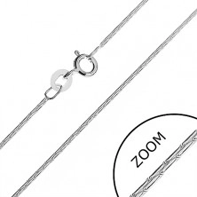 Srebrna verižica - zaobljena, členi v obliki paličic, 1 mm