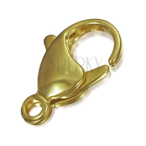 Zaponka v obliki karabina, narejena iz bakrene zlitine v zlati barvi, 12 mm