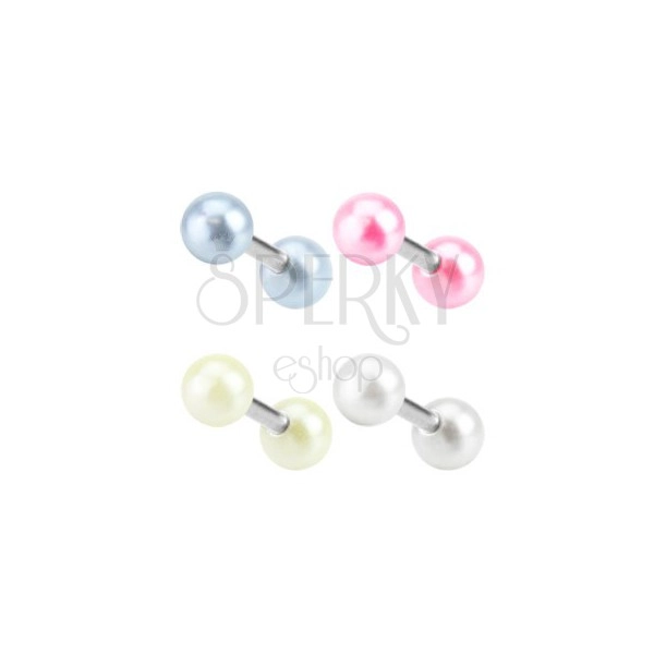 Jeklen piercing za uho – majhne perlice v različnih barvah