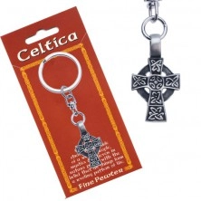 Patiniran obesek za ključe - keltski križ s krogom in okraski