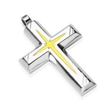 Križ - srebrn obesek z zlato gravuro