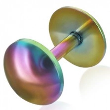 Imitacija piercinga za uho iz anodiziranega jekla mavričnih barv