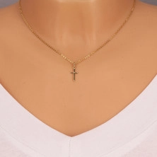 Zlat obesek - majhen sijoč križ z vgravirano črko X