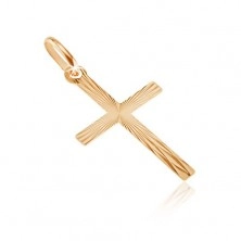 Zlat obesek - latinski križ z zrcalnimi lisami