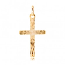 Zlat obesek - latinski križ z zrcalnimi lisami