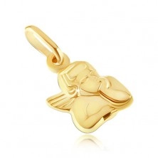 Zlat obesek - doprsje angela, ki si podpira glavo
