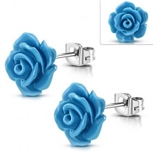 Jekleni uhani, sijoča modra vrtnica