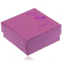 Rožnato vijolična darilna škatlica za uhane, sijoča ciklamna vrtnica