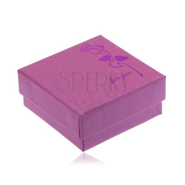 Rožnato vijolična darilna škatlica za uhane, sijoča ciklamna vrtnica