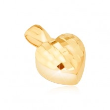 Zlat obesek - tridimenzionalno simetrično srce, majhne sijoče ploskve