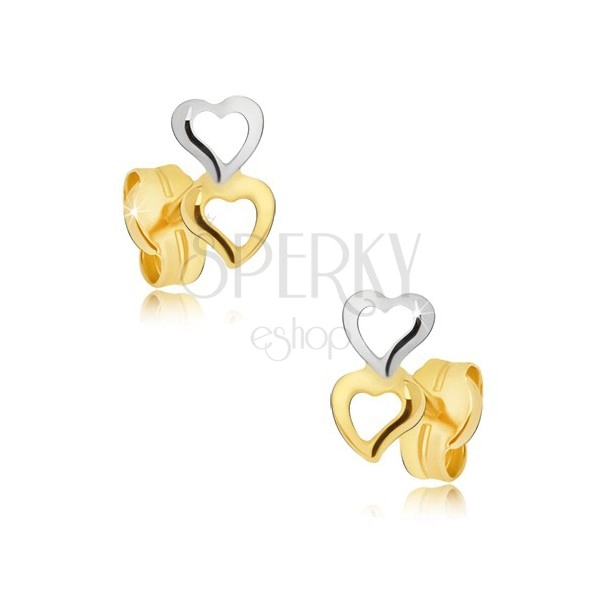 Zlati uhani - konture src nepravilne oblike v dveh odtenkih