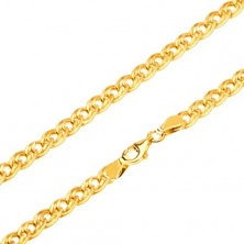 Zlata verižica - bleščeči elipsasti večji in manjši členi, 550 mm