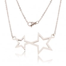 Jeklena ogrlica - verižica in dva obrisa zvezde