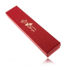 Lesketava rdeča darilna škatlica za zapestnico, zlata vrtnica z napisom