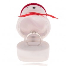 Darilna škatlica za prstan, snežak z rdečo kapo