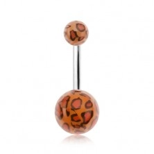 Piercing za popek, akrilni kroglici z leopardjim vzorcem