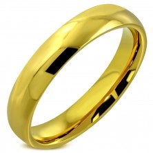 Jeklen prstan z gladko sijočo površino zlate barve, 4 mm