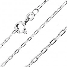 Ogrlica - verižica in obesek z zaobljenimi kraki, srebro 925