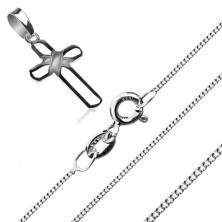 Ogrlica iz srebra čistine 925 - tanka verižica z ovitim križem
