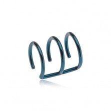 Imitacija piercinga za uho v modri barvi - trije obročki, jeklo