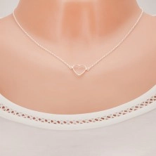 Ogrlica iz srebra čistine 925 - kontura simetričnega srca, verižica