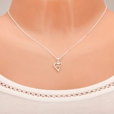 Srebrna ogrlica 925, dvojni obris asimetričnega srca