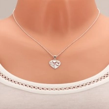 Ogrlica iz srebra 925, verižica s kroglicami, ploščato izrezano srce