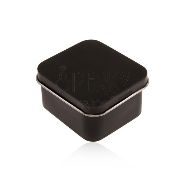 Kovinska darilna škatlica za prstan, mat črna površina