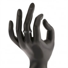 Srebrn prstan čistine 925, tri tanke črne črte