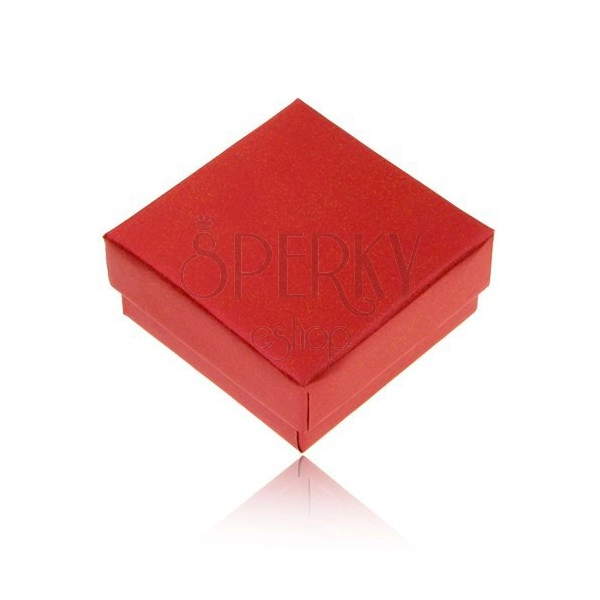 Darilna škatlica za prstan ali uhane, bisernato rdeča barva