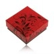 Nižja rdeče-črna škatlica za prstan ali uhane, ornamenti