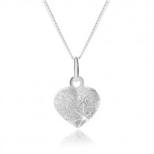 Lesketava srebrna ogrlica 925, polno pravilno srce, nastavljiva dolžina