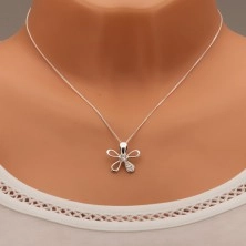Prilagodljiva ogrlica iz srebra 925, cvetlica z različnimi cvetnimi listi