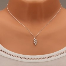 Srebrna ogrlica 925, trije prozorni cirkonski valovi, nastavljiva dolžina