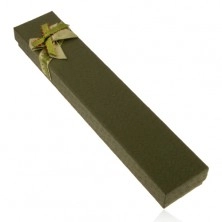 Darilna škatlica za verižico in uro, temno zelene barve, pentlja