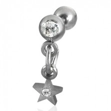 Podustnični piercing z visečo zvezdo s cirkonom
