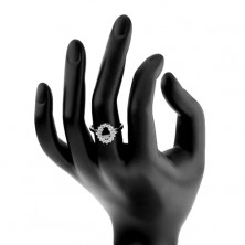Prstan iz srebra 925, ovalen črn cirkon, lesketava obrova, rodijeva prevleka