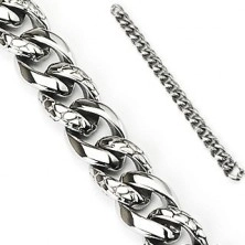 Jeklena zapestnica - debela verižica s kačjim vzorcem, srebrne barve