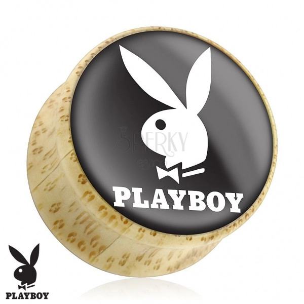 Vstavek za uho iz bambusa, Playboyjev zajček na črni osnovi
