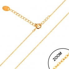 Ogrlica iz 14K zlata - sijoči ovalni členi, 450 mm